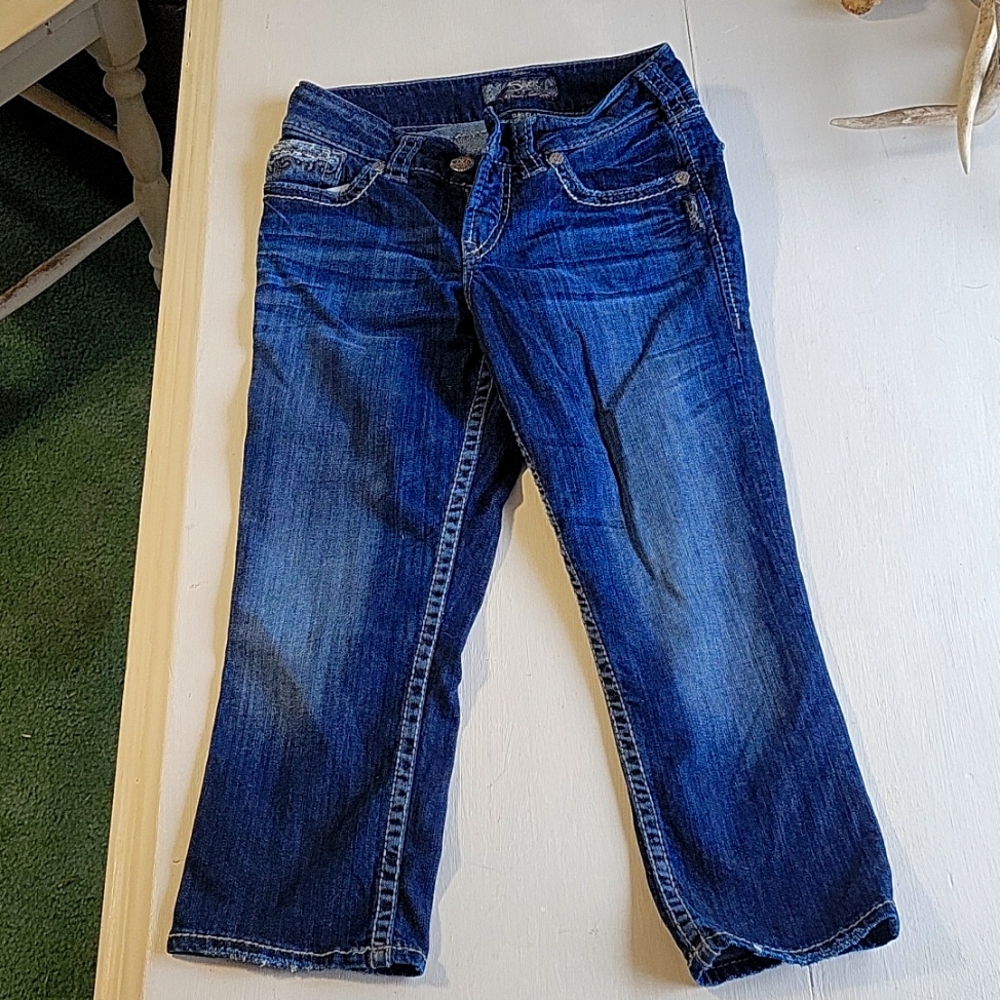 Silver suki flap capri